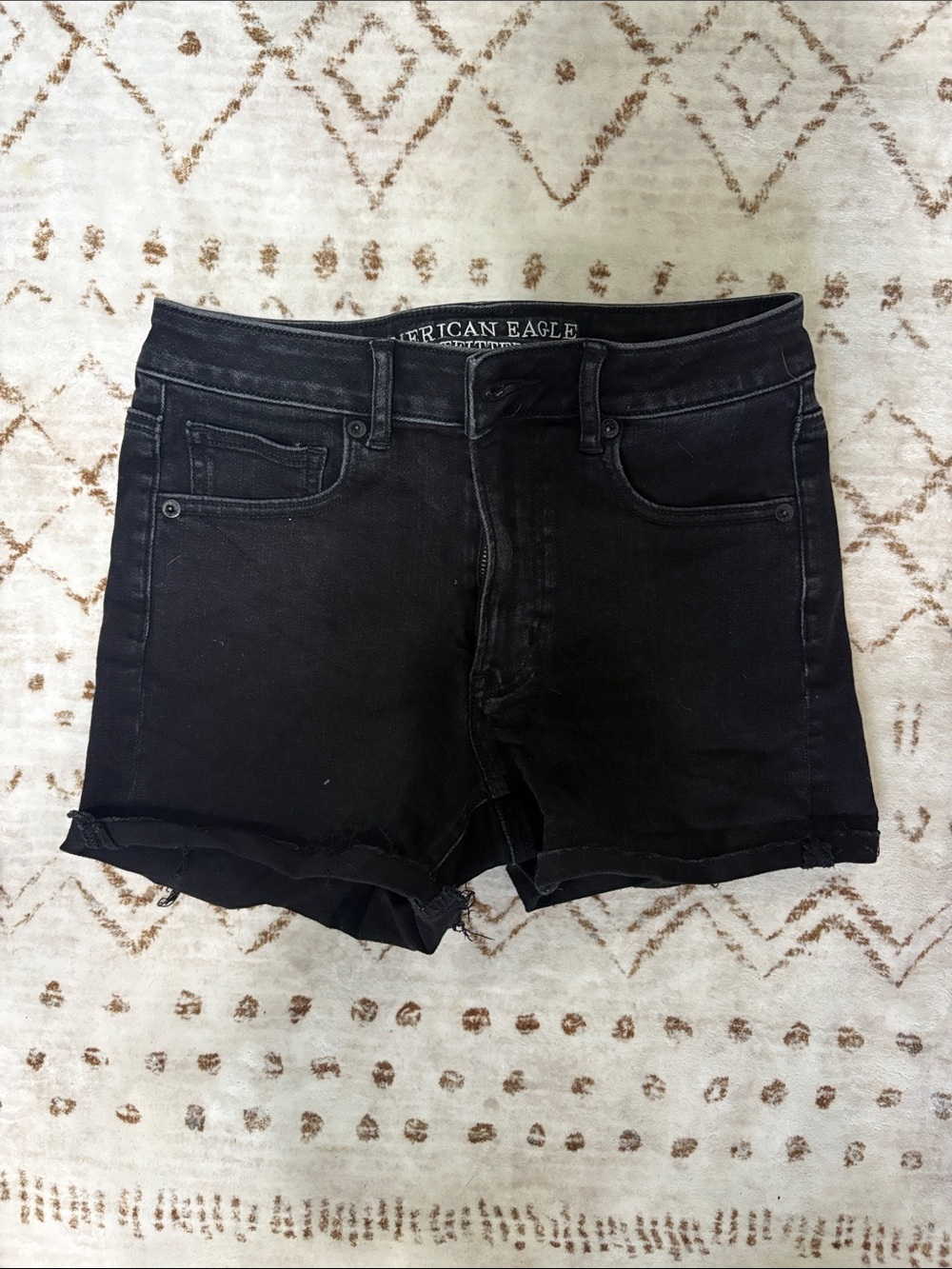 American Eagle Outfitters Black Denim Cutoff Women's Shorts super super stretch